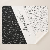 Zwart-wit muzikaal gepersonaliseerd sherpa deken (Voorkant (horizontaal))