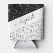 Zwart-wit muzikale gepersonaliseerd blikjeskoeler (Voorkant)
