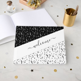 Zwart-wit muzikale gepersonaliseerd gastenboek