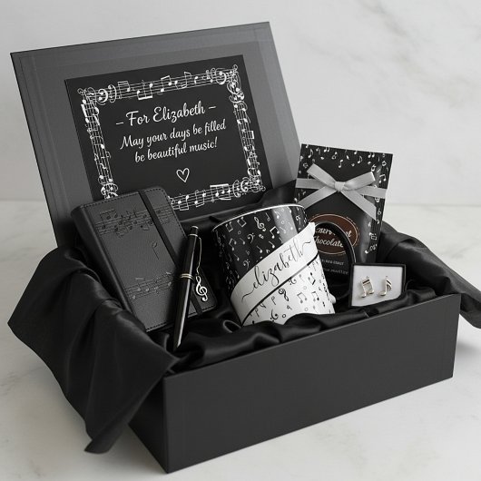 Zwart-wit muzikale gepersonaliseerd mok