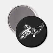 Zwart-wit Muzikale Schaalmagneet Magneet (Voorkant / Achterkant)