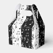 Zwart & Wit Muzikale Strepen Gable Favor Box Bedankdoosjes (Achterkant)