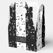 Zwart & Wit Muzikale Strepen Gable Favor Box Bedankdoosjes (Geopend)