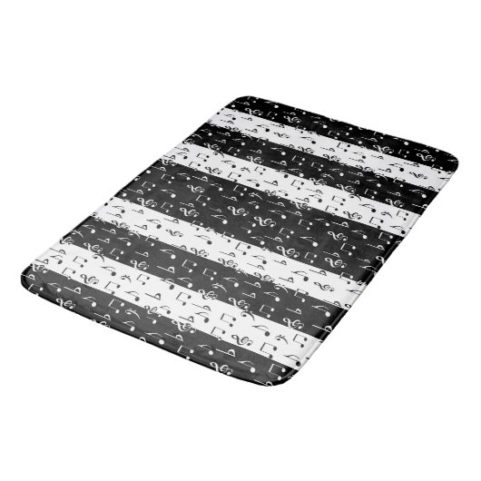 Zwart-wit muzikale stripes Bath Mat (Gekanteld)