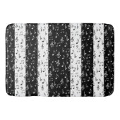 Zwart-wit muzikale stripes Bath Mat (Voorkant)