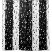 Zwart-wit muzikale strips Shower Curtain Douchegordijn (Voorkant)