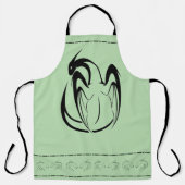 Zwart-wit mythische Dragon Outline Schort (Voorkant)
