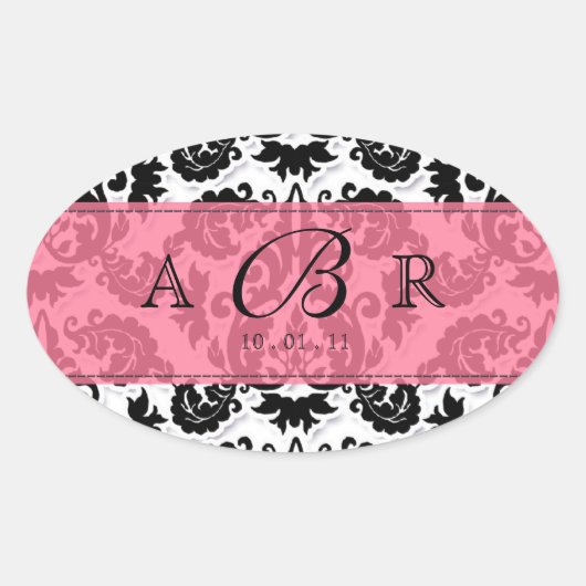 Zwart, Wit n Limoen Fleur de Lis Damask Sticker (Voorkant)