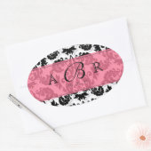 Zwart, Wit n Limoen Fleur de Lis Damask Sticker (Envelop)