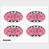 Zwart, Wit n Limoen Fleur de Lis Damask Sticker (Vel)
