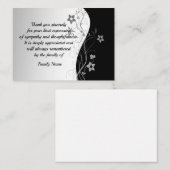 Zwart-wit na begrafenis bedankt kaarten notitiekaartje (Voorkant / Achterkant)