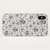 Zwart wit naadloos bloem Case-Mate iPhone case (Achterkant (horizontaal))