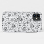 Zwart wit naadloos bloem Case-Mate iPhone case (Achterkant (horizontaal))