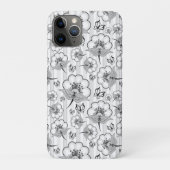 Zwart wit naadloos bloem Case-Mate iPhone case (Achterkant)