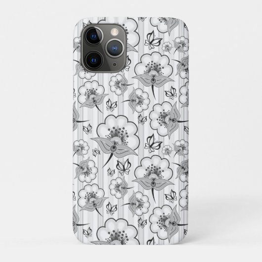 Zwart wit naadloos bloem Case-Mate iPhone case (Achterkant)