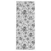 Zwart wit naadloos bloem wijn cadeautas (Voorkant)