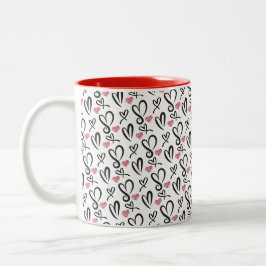 Zwart-wit, naadloos design tweekleurige koffiemok