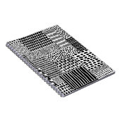 Zwart-wit naadloos doedelpatroon. Handtekening Notitieboek (Rechterzijde)