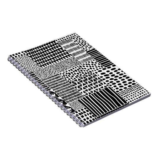 Zwart-wit naadloos doedelpatroon. Handtekening Notitieboek (Rechterzijde)