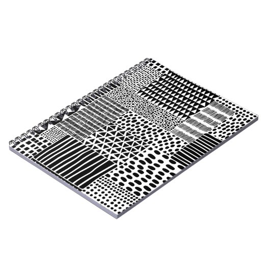 Zwart-wit naadloos doedelpatroon. Handtekening Notitieboek (Linkerzijde)