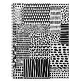 Zwart-wit naadloos doedelpatroon. Handtekening Notitieboek (Voorkant)