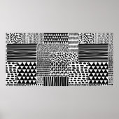 Zwart-wit naadloos doedelpatroon. Handtekening Poster (Voorkant)