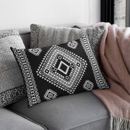 Zwart Wit Naadloos Geometrisch Etnisch Aziatisch T Buitenkussen