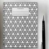 Zwart-wit naadloos patroon aangepast notitieboek