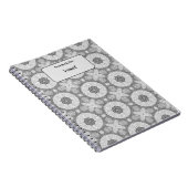 Zwart-wit naadloos patroon aangepast notitieboek (Rechterzijde)