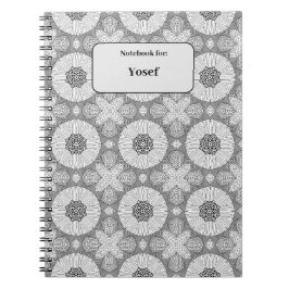 Zwart-wit naadloos patroon aangepast notitieboek