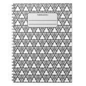 Zwart-wit naadloos patroon aangepast notitieboek (Voorkant)