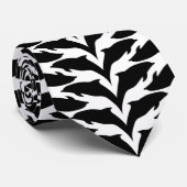 Zwart-wit naadloos patroon - Dolfijn Stropdas (Opgerold)