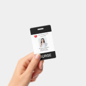 Zwart & Wit Naam, Foto, info, logo, barcode Badge (Handheld)