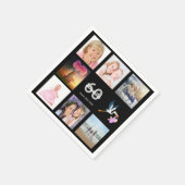 Zwart wit naam fotocollage 60e verjaardag servet (Hoek)