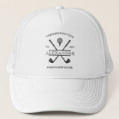 Zwart-Wit Naam Golfhoed Trucker Pet (Voorkant)