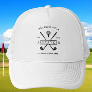 Zwart-Wit Naam Golfhoed Trucker Pet