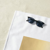 Zwart wit naam handtekening bedrijf logo strandlaken (In situ)