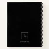 Zwart-wit naam initiële foto bedrijf notitieboek (Achterkant)