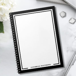 Zwart Wit Naam Monogram Notitieboek
