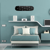 Zwart wit naam patroon modern script persoonlijk skateboard