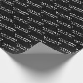 Zwart-wit naam Verjaardag Cadeaupapier (Hoek)