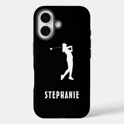 Zwart Wit Naam Vrouw Golf Speler Golfen Golfer Case-Mate iPhone Case (Achterkant)