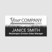 Zwart-wit naamkaartje met logo naamplaatje (Voorkant)