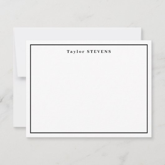Zwart-wit naamkader notitiekaartje (Voorkant)