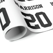 Zwart wit naamnummer Varssport Cadeaupapier (Rol Hoek)