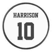 Zwart wit naamnummer Varssport Hockey Puck (Voorkant)