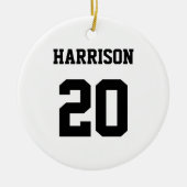 Zwart wit naamnummer Varssport Keramisch Ornament (Voorkant)