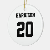 Zwart wit naamnummer Varssport Keramisch Ornament (Links)