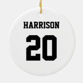 Zwart wit naamnummer Varssport Keramisch Ornament (Achterkant)