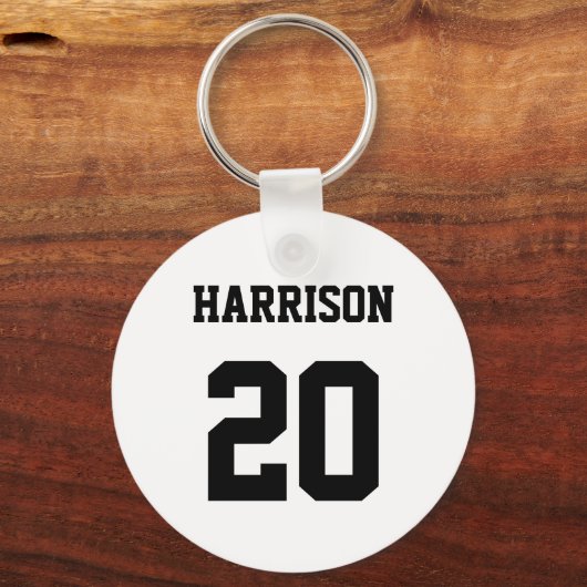 Zwart wit naamnummer Varssport Sleutelhanger (Voorkant)